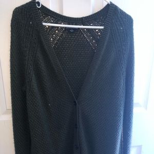 American Eagle army green half button up cardigan